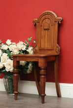 Load image into Gallery viewer, x SOLD Antique English Hall Chair, Oak Shield Back Hall Chair, Dressing Table Chair. B9428
