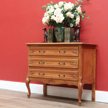 Load image into Gallery viewer, x SOLD Vintage French Chest of Drawers, Oak and Brass Handle Hall Cabinet Lamp Cupboard B10198
