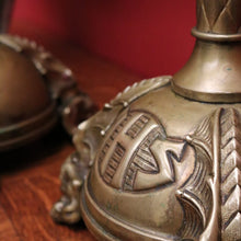 Load image into Gallery viewer, x SOLD Pair of Antique French Candle Holders, Antique Church Candle Sticks, IHS, Dragon B10765
