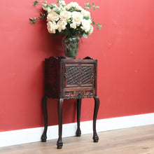 Load image into Gallery viewer, x SOLD Antique French Bedside Table, French Oak Lamp Side Table or Cabinet with Drawer B10797
