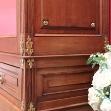 Load image into Gallery viewer, x SOLD Antique French Wardrobe, Antique 2 Door Armoire, Cloak Cabinet Bevelled Mirror B10847
