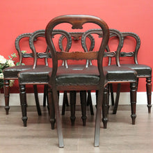 Load image into Gallery viewer, x SOLD Set of 6 Antique English Dining Chairs, Rosewood Dining Chairs Kitchen Chairs. B10325

