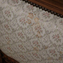 Load image into Gallery viewer, x SOLD Pair of Chairs, Church Hall Chairs, Antique French Fabric and Walnut Chairs. B10373

