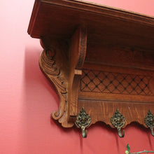 Load image into Gallery viewer, x SOLD Vintage French Wall Hanging Coat Rack, Rack for Hats, Scarves, Umbrellas, Oak B11131

