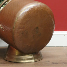 Load image into Gallery viewer, SALE Antique French Brass and Copper Coal Scuttle, Coal Bucket, Fire Wood Holder B10777

