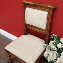 Load image into Gallery viewer, x SOLD Pair of Chairs, Church Hall Chairs, Antique French Fabric and Walnut Chairs. B10373
