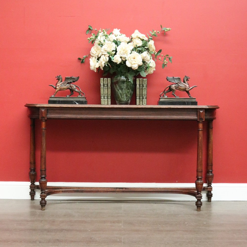 Antique Hall Table, French Oak Lift Lid Narrow Sofa Table, Hall Foyer Table B10510
