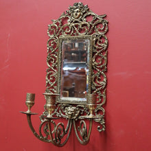 Load image into Gallery viewer, x SOLD Pair of Antique French Brass and Mirror Girandoles, Candle Holders, Wall Sconces B11241

