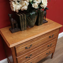 Load image into Gallery viewer, x SOLD Vintage French Chest of Drawers, French Oak and Brass 3 Drawer Hall Cupboard B10807
