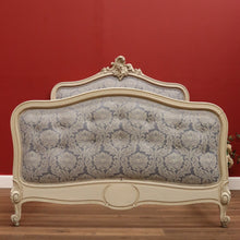 Load image into Gallery viewer, Antique French Painted Double Bed, Padded Buttoned Headboard and Foot Bed B10764
