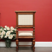 Load image into Gallery viewer, x SOLD Pair of Chairs, Church Hall Chairs, Antique French Fabric and Walnut Chairs. B10373
