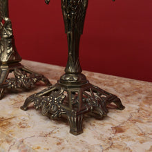Load image into Gallery viewer, x SOLD Antique French Brass Church Altar Cross Crucifix Trio with Candle Stick Holders B10547
