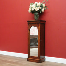 Load image into Gallery viewer, x SOLD Antique English Pedestal Cabinet, Flame Mahogany China Cabinet Hall Cupboard B10743
