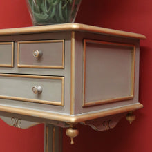 Load image into Gallery viewer, x SOLD Vintage Lamp Table, 3 Drawer Mahogany Sewing Table, Bedside Pedestal Wine Table B10672
