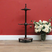Load image into Gallery viewer, Antique Australian Cedar Riding Boot Stand, Swivel Stand Boot Holder with Hooks  B11004
