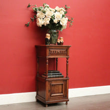 Load image into Gallery viewer, x SOLD Antique French Bedside Table, Oak Lamp Table Bed Side Cabinet Hall Cupboard. B10406
