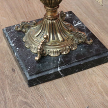 Load image into Gallery viewer, x SOLD Vintage Italian Lamp Table, Glass, Marble and Brass Flower Side Table Hall Table B10738
