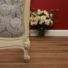 Load image into Gallery viewer, x SOLD Antique French Painted Double Bed, Padded Buttoned Headboard and Foot Bed B10764
