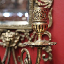 Load image into Gallery viewer, x SOLD Pair of Antique French Brass and Mirror Girandoles, Candle Holders, Wall Sconces B11241
