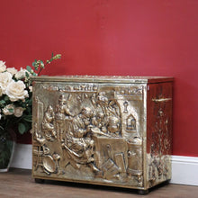 Load image into Gallery viewer, x SOLD Antique European Brass Storage Box with Handles, Blanket Box, Toy Box, Scuttle B11152

