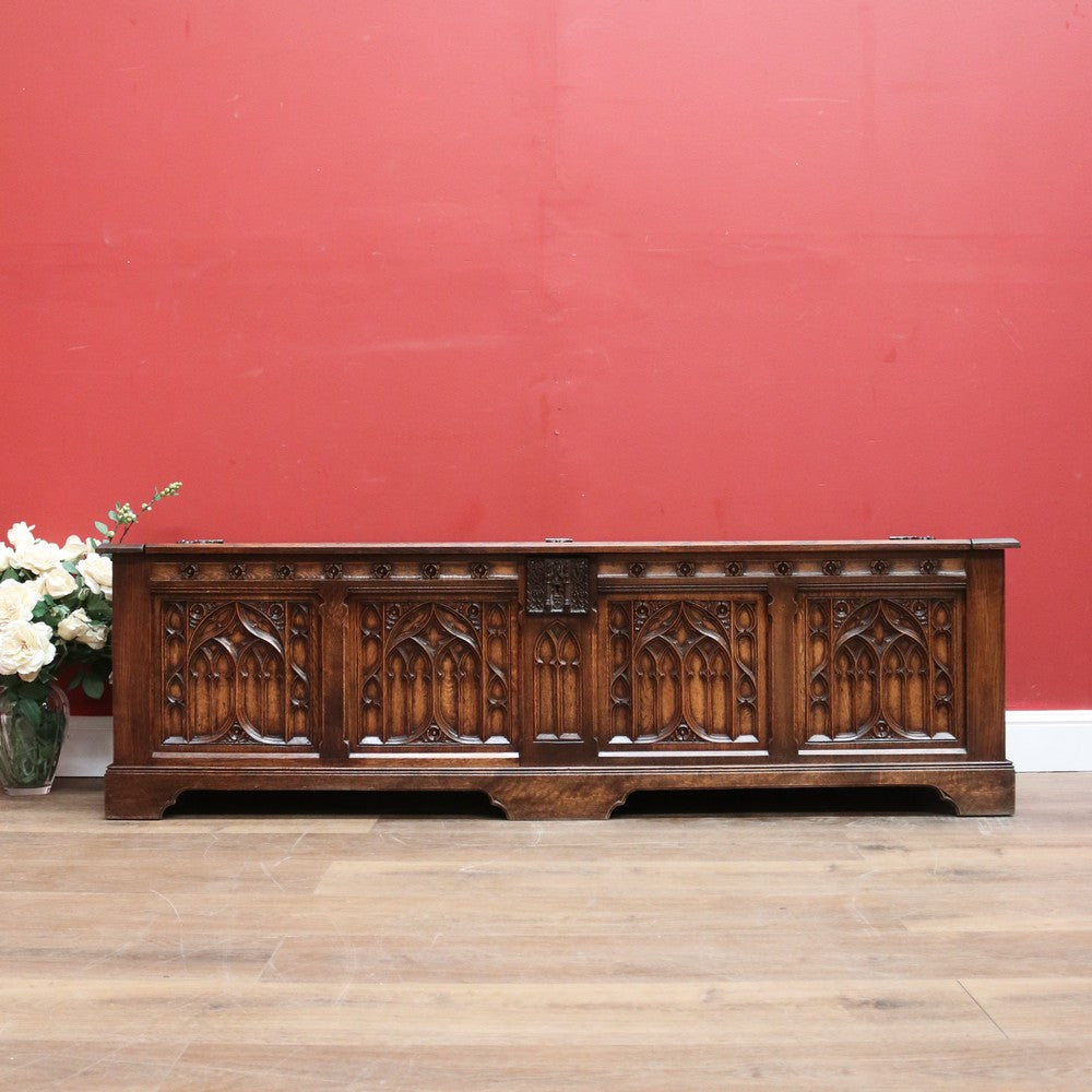 Antique French Coffer, Blanket Box, Storage Box, Marriage Chest, or Hall Seat B11128