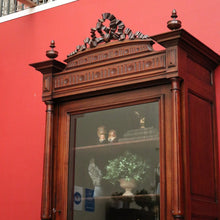 Load image into Gallery viewer, x SOLD Antique French Bookcase China Cabinet, Antique Walnut Glass Door Hall Cupboard. B10250
