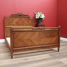 Load image into Gallery viewer, x SOLD Antique French Walnut Bed, French Walnut Double Bed including Slats, DOUBLE B10835
