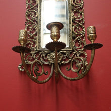 Load image into Gallery viewer, x SOLD Pair of Antique French Brass and Mirror Girandoles, Candle Holders, Wall Sconces B11241
