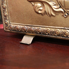 Load image into Gallery viewer, x SOLD Antique French Brass Ipad Magazine Holder, French Coat of Arms Kindling Basket. B10334
