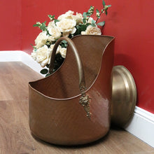Load image into Gallery viewer, SALE Antique French Brass and Copper Coal Scuttle, Coal Bucket, Fire Wood Holder B10777

