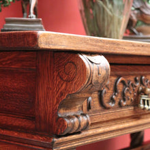 Load image into Gallery viewer, x SOLD Antique French Hall Table, French Oak and Brass Handles Two Drawer Hall Table B11123
