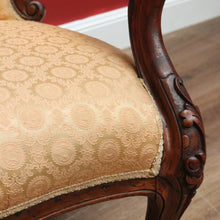 Load image into Gallery viewer, x SOLD Antique English Grandfather Chair, Walnut and Fabric Button Backed Armchair Seat B10991
