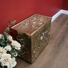 Load image into Gallery viewer, x SOLD Antique European Brass Storage Box with Handles, Blanket Box, Toy Box, Scuttle B11152
