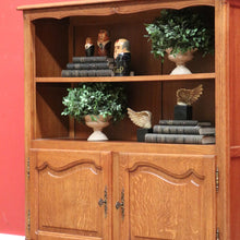 Load image into Gallery viewer, x SOLD Vintage French Bookcase, Oak Two Door Open Bookcase Cabinet Hall China Cupboard B10818
