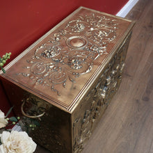 Load image into Gallery viewer, x SOLD Antique European Brass Storage Box with Handles, Blanket Box, Toy Box, Scuttle B11152
