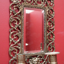 Load image into Gallery viewer, x SOLD Pair of Antique French Brass and Mirror Girandoles, Candle Holders, Wall Sconces B11241
