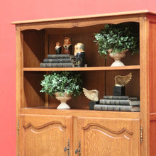 Load image into Gallery viewer, x SOLD Vintage French Bookcase, Oak Two Door Open Bookcase Cabinet Hall China Cupboard B10818
