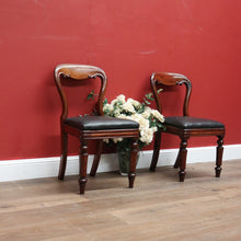 Load image into Gallery viewer, x SOLD Pair of Antique English Hall Chairs, Library or Bedroom Chairs, Mahogany Leather B11120
