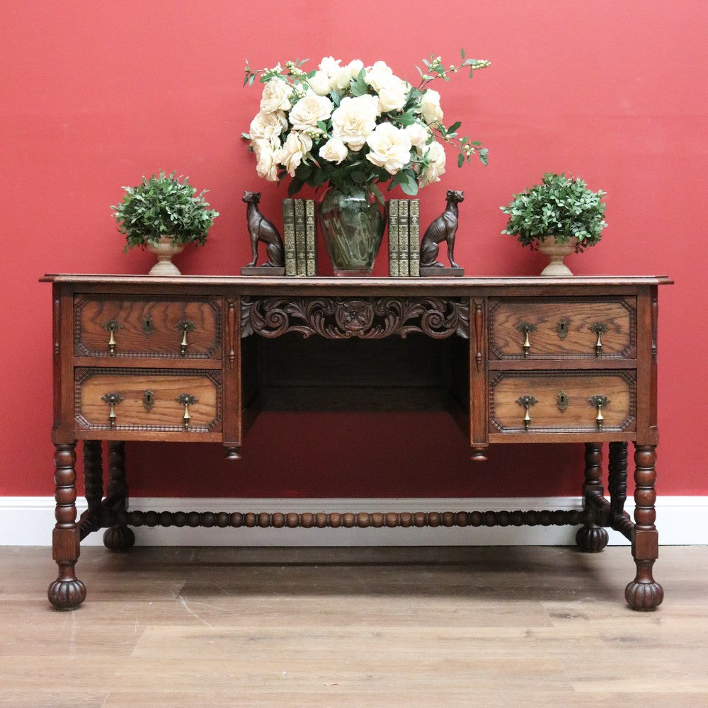Antique French Office Desk, Antique French Oak 4 Drawer Office Desk, Hall Table B10778
