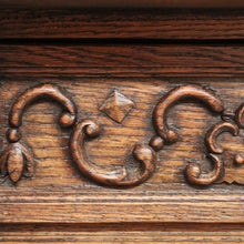 Load image into Gallery viewer, x SOLD Antique French Hall Table, French Oak and Brass Handles Two Drawer Hall Table B11123
