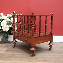 Load image into Gallery viewer, Antique English Music Canterbury , Magazine Holder, with Drawer to Base, Brass B11234
