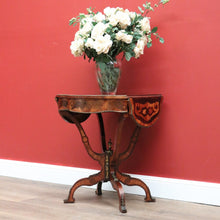Load image into Gallery viewer, X SOLD Antique French Side Table, Lamp Table, Walnut and Brass Drop Side Sewing Table B10646
