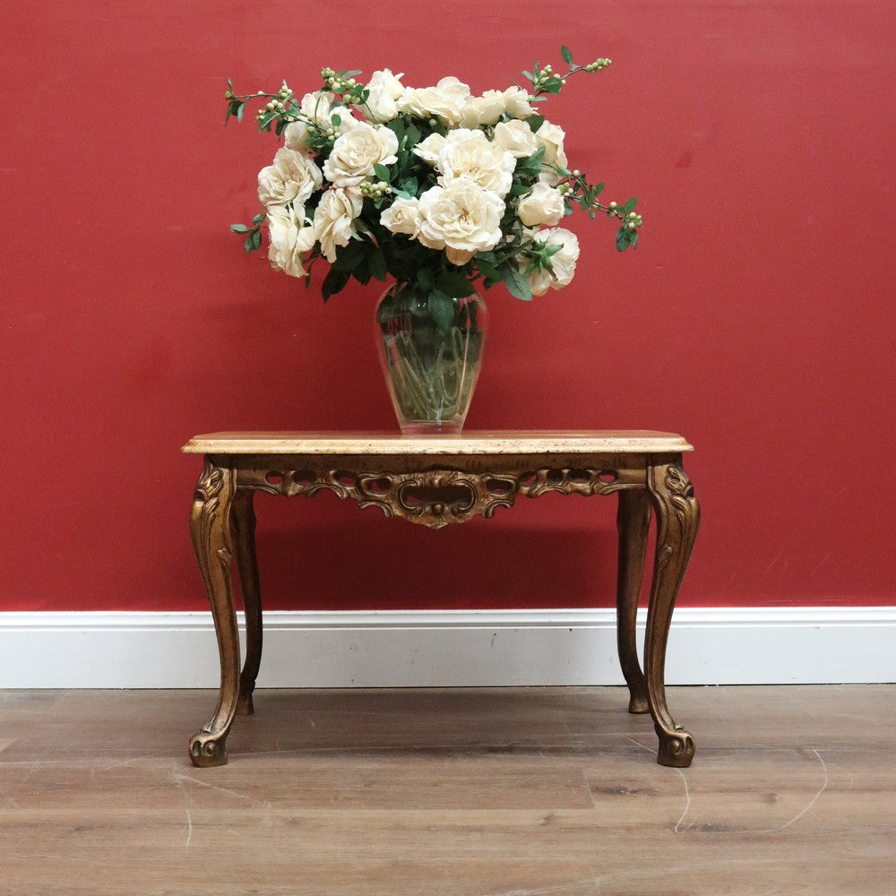 Vintage Coffee Table, Italian Giltwood and Marble Top Coffee Table, Lamp Table B11032