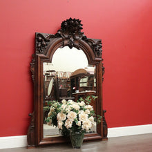 Load image into Gallery viewer, x SOLD Antique French Oak Mirror, Overmantle Mirror, Bevelled Edge Hall Mirror B10086
