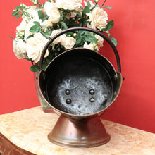 Load image into Gallery viewer, x SOLD Antique French Copper Bucket, Coal Scuttle, Magazine Holder, Kindling Firewood B10552
