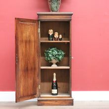 Load image into Gallery viewer, x SOLD Antique English Pedestal Cabinet, Flame Mahogany China Cabinet Hall Cupboard B10743
