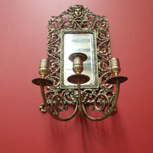 Load image into Gallery viewer, x SOLD Pair of Antique French Brass and Mirror Girandoles, Candle Holders, Wall Sconces B11241
