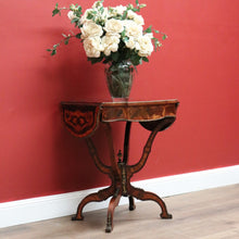 Load image into Gallery viewer, X SOLD Antique French Side Table, Lamp Table, Walnut and Brass Drop Side Sewing Table B10646
