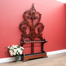 Load image into Gallery viewer, x SOLD Antique English Mahogany Coat Rack or Hall Tree, Umbrella Stand with Tin Liner. B11147
