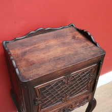 Load image into Gallery viewer, x SOLD Antique French Bedside Table, French Oak Lamp Side Table or Cabinet with Drawer B10797
